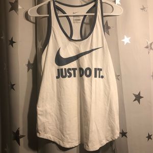 White & Gray Nike Tank - Medium